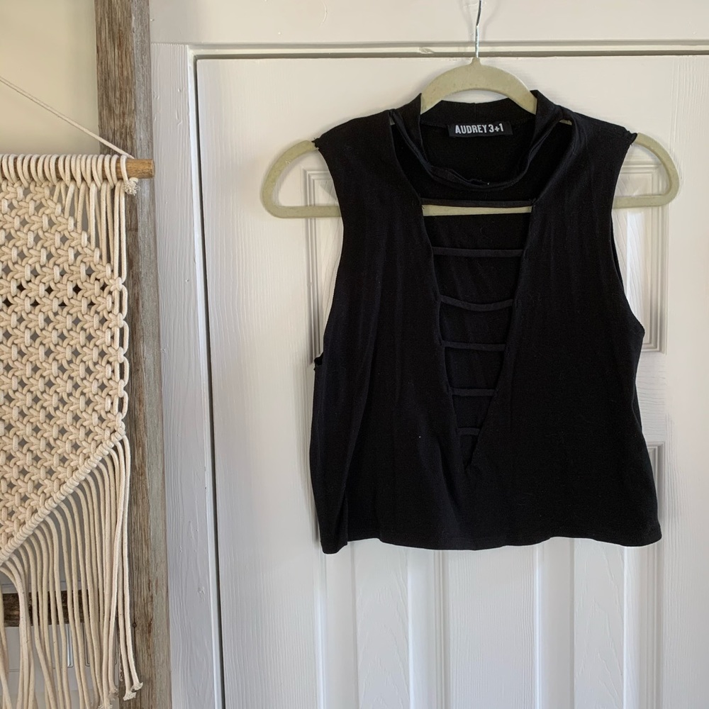 Black Chopped, Cropped Tank